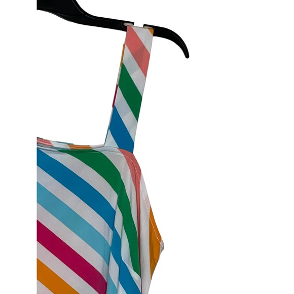 Cato Women Top One Shoulder Striped Blouse Asymmetrical  Multi Colored 14/16 NWT - Picture 3 of 10